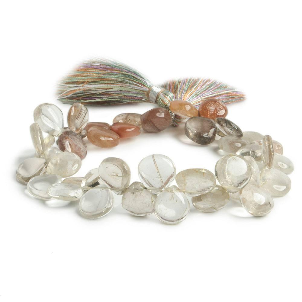 9x9-10x10mm Multi Gemstone plain heart beads 7.5 inch 43 pieces - The Bead Traders