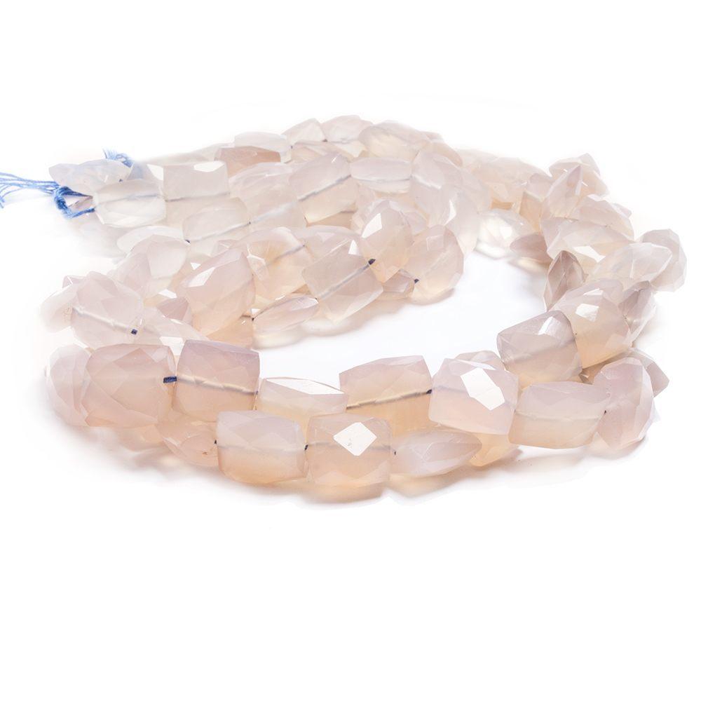 9x9-11x9mm Beige Pink Chalcedony faceted rectangle beads 16 inch 39 pcs - The Bead Traders