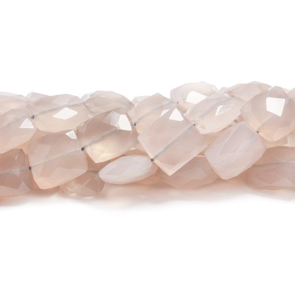 9x9-11x9mm Beige Pink Chalcedony faceted rectangle beads 16 inch 39 pcs - The Bead Traders