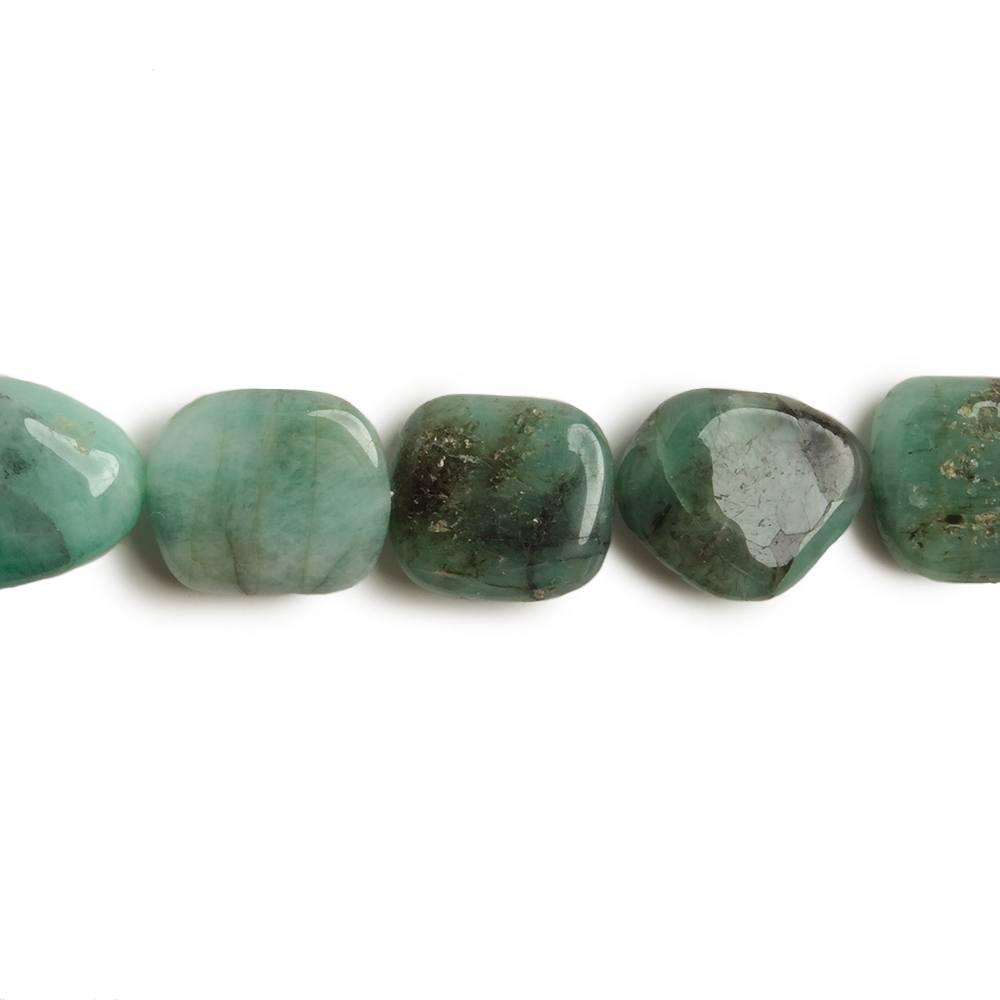 9x9-13x9mm Brazilian Emerald plain nugget beads 9 inch 18 pieces - The Bead Traders