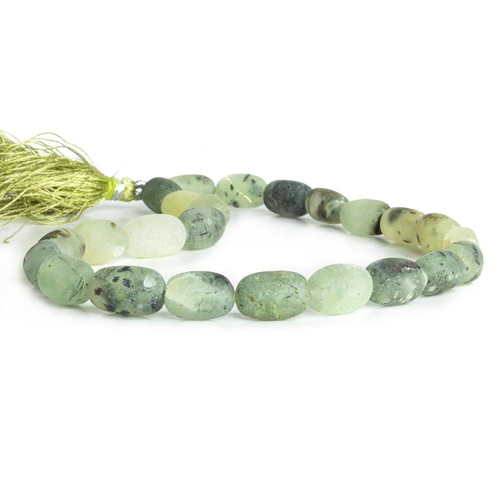 9x9-14x10mm Matte Prehnite tumbled plain nuggets 12 inch 23 beads AA - The Bead Traders