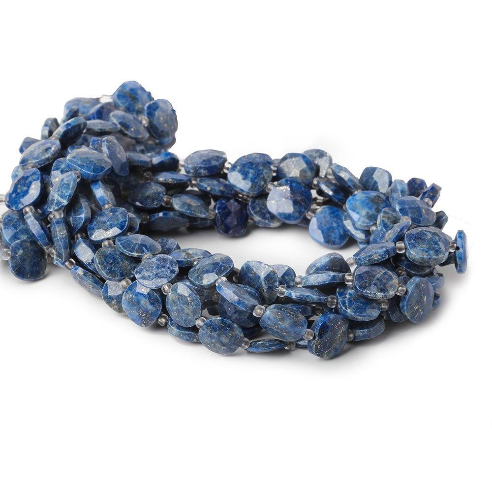 9x9mm Lapis Lazuli faceted pillow beads 14 inch 33 pieces - The Bead Traders