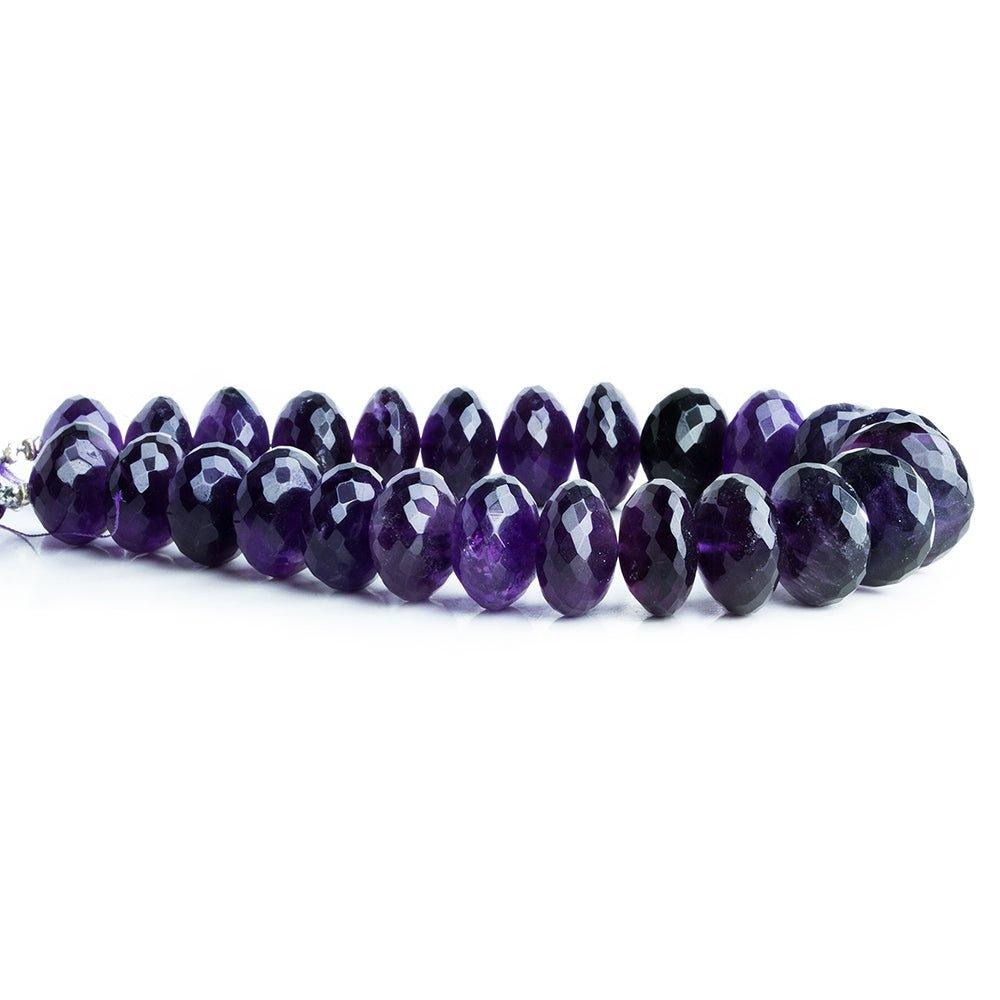 African Amethyst Faceted Rondelle Beads 8 inch 25 pieces - The Bead Traders