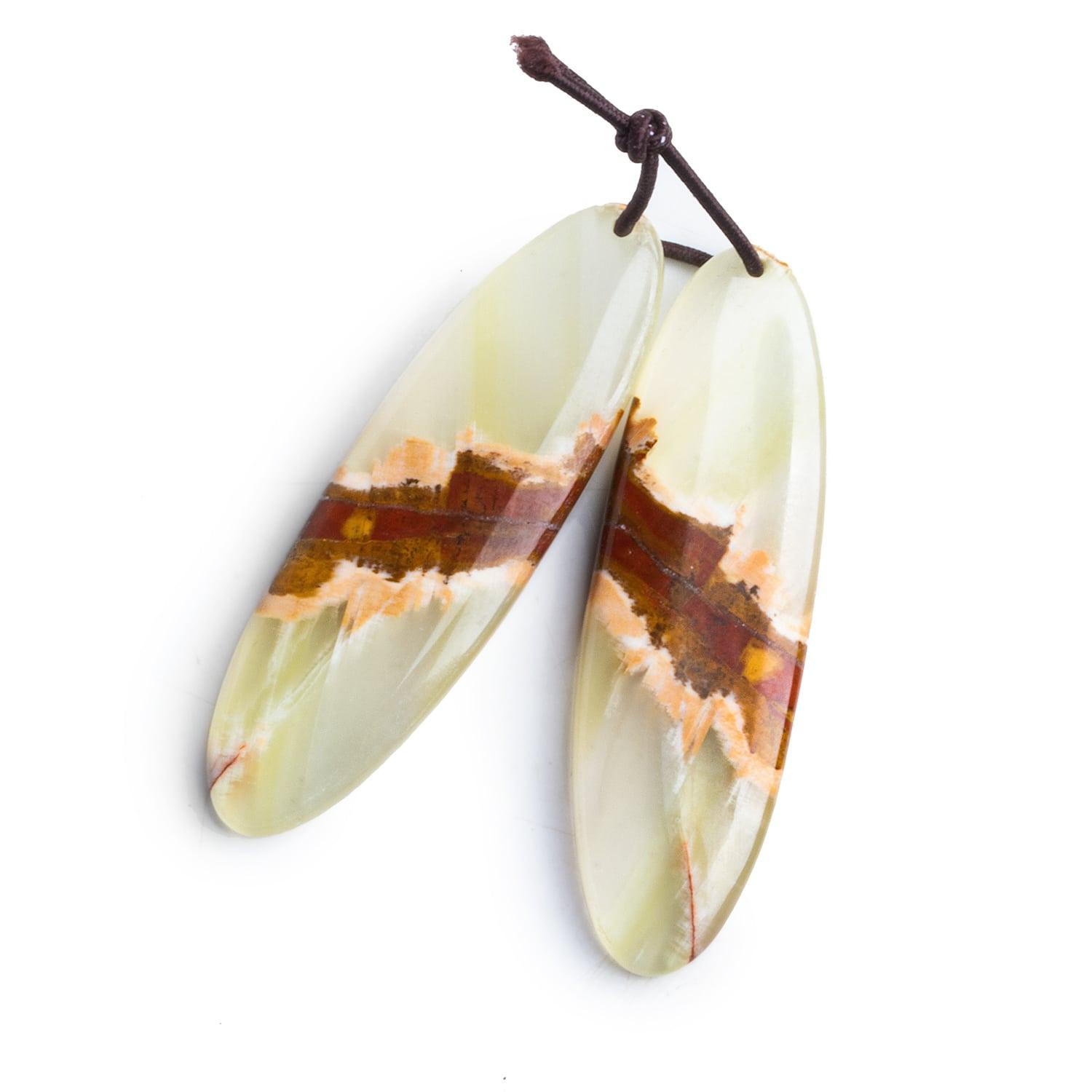 Agate Matched Oval Pendants Set of 2 - The Bead Traders
