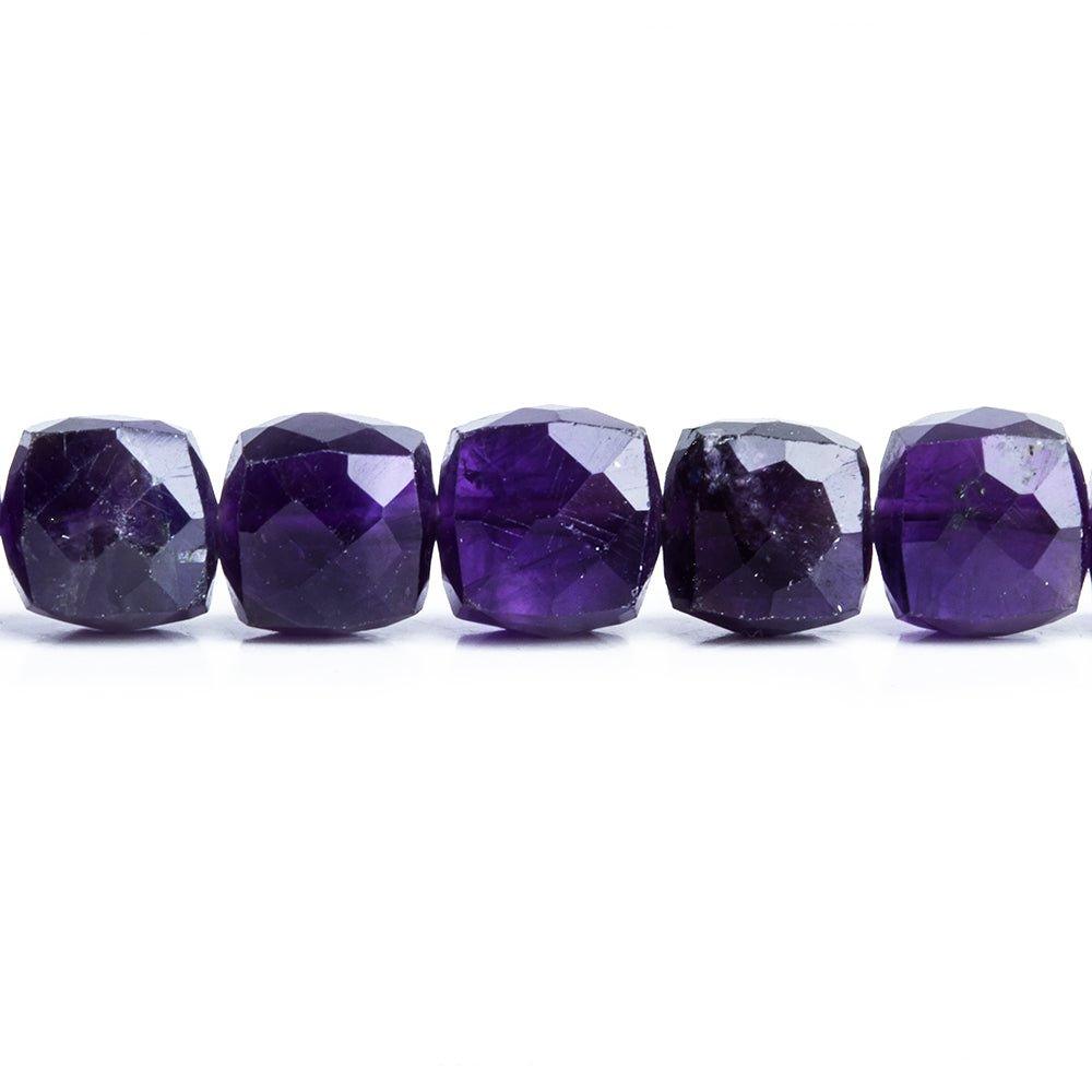Amethyst Faceted Cube Beads 8 inch 28 pieces - The Bead Traders