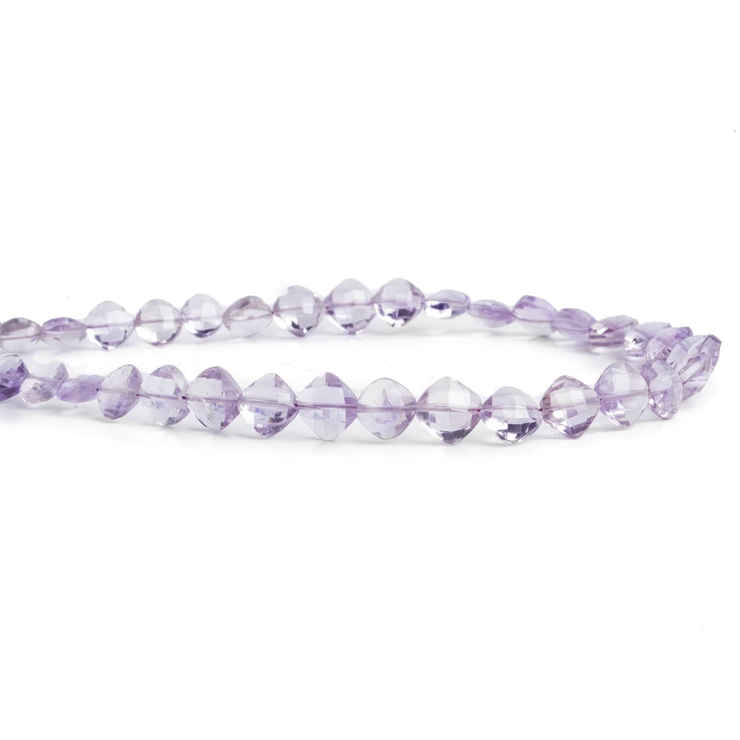 Amethyst Faceted Pillows 8 inch 28 beads - The Bead Traders