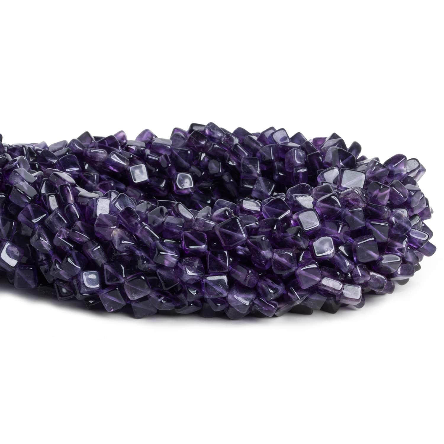 Amethyst Plain Squares 14 inch 60 pieces - The Bead Traders