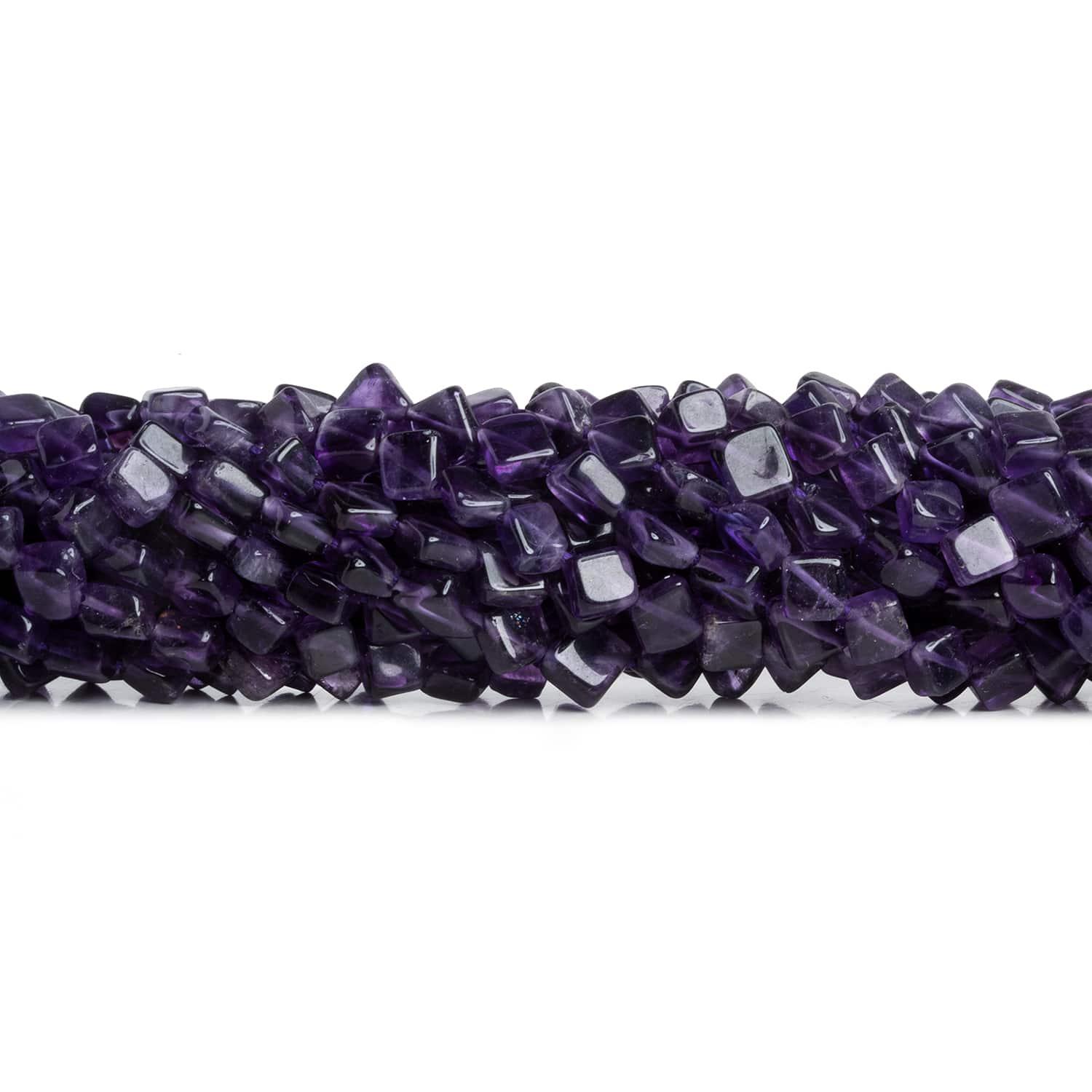 Amethyst Plain Squares 14 inch 60 pieces - The Bead Traders