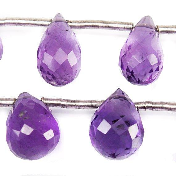 Amethyst Top Drilled Faceted Teardrop Beads 7x5-9x5mm, 7 inch, 20 pieces - The Bead Traders