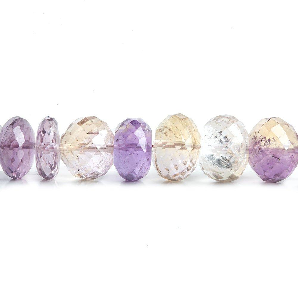 Ametrine Faceted Rondelle Beads 8 inch 36 pieces - The Bead Traders