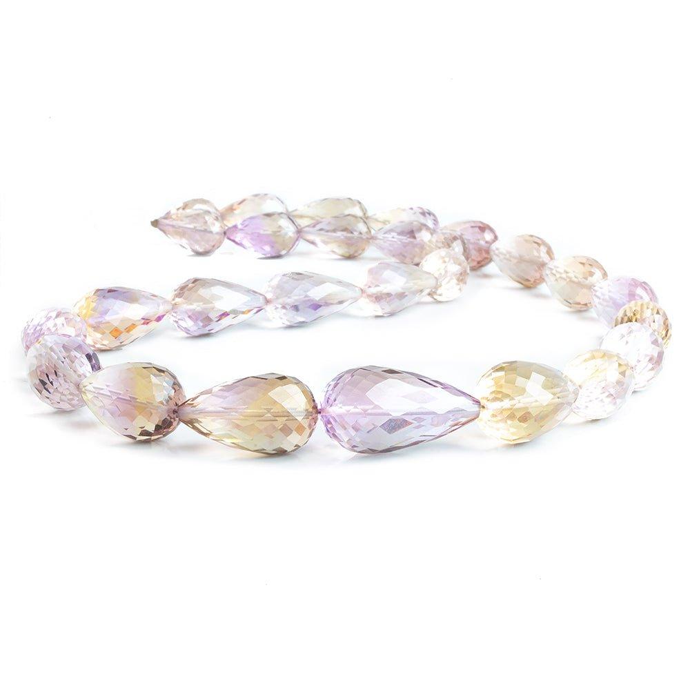 Ametrine Straight Drilled Faceted Teardrop Beads 16 inch 27 pieces - The Bead Traders