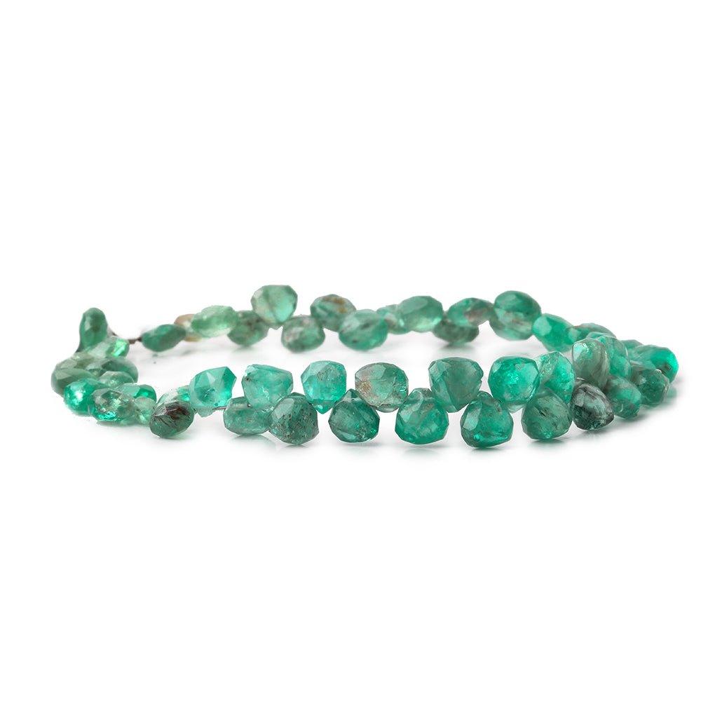 Apatite Faceted Heart Beads, 8 inch, 6x6x4-5x5x4mm, 55 pieces - The Bead Traders