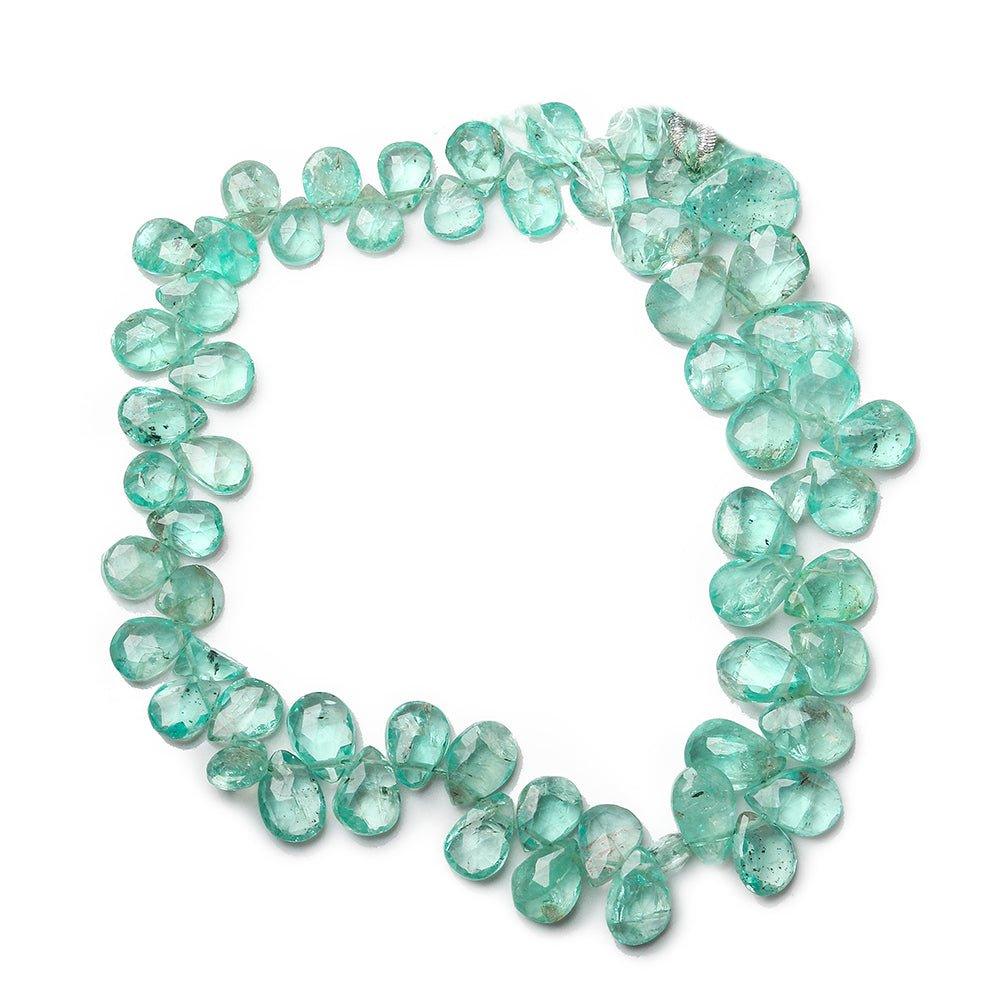 Apatite Faceted Pear Beads, 8 inch, 6x5x3-10x7x4mm, 58 pieces - The Bead Traders