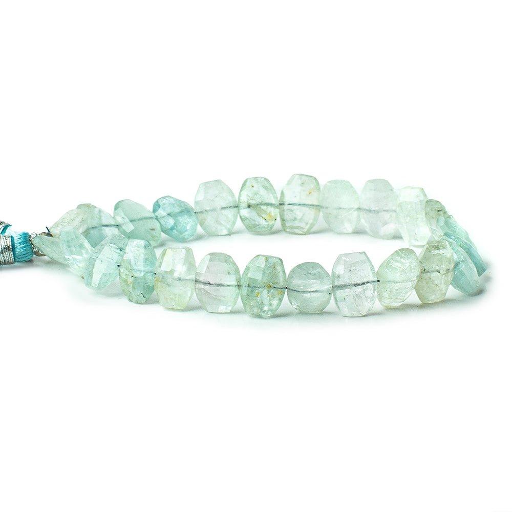 Aqauamarine side drilled faceted cushion beads 9x7x4-11x9x5mm 24 beads - The Bead Traders