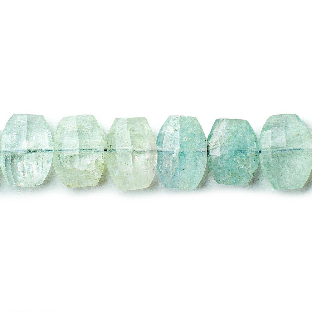 Aqauamarine side drilled faceted cushion beads 9x7x4-11x9x5mm 24 beads - The Bead Traders