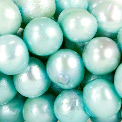 Aqua Freshwater Pearls 7-8mm Potatoes - The Bead Traders