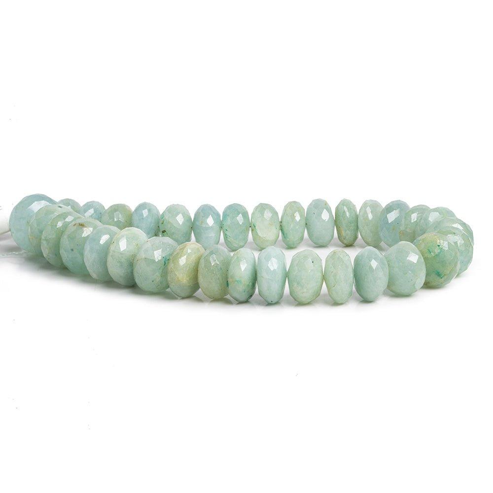 Aquamarine Faceted Rondelle Beads 9 inch 34 pieces - The Bead Traders