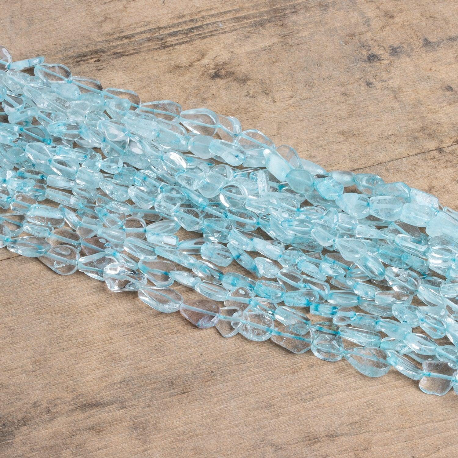 Aquamarine Plain Pears - Lot of 15 - The Bead Traders
