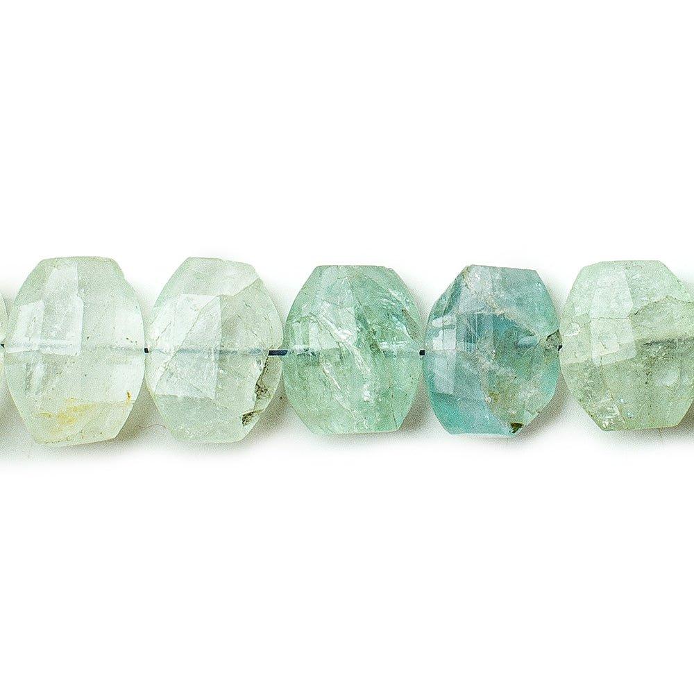 Aquamarine side drilled faceted cushion beads 10x7x5-12x9x5mm 24 beads - The Bead Traders