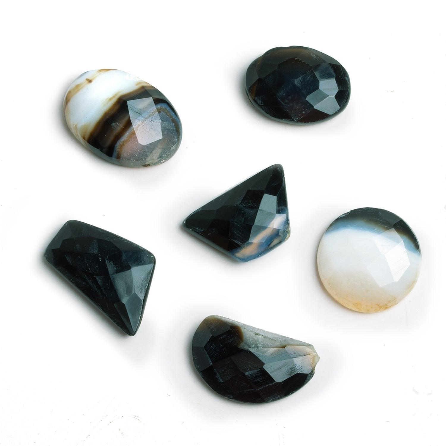 Assorted Black Agate Faceted Focal Bead 1 Piece - The Bead Traders