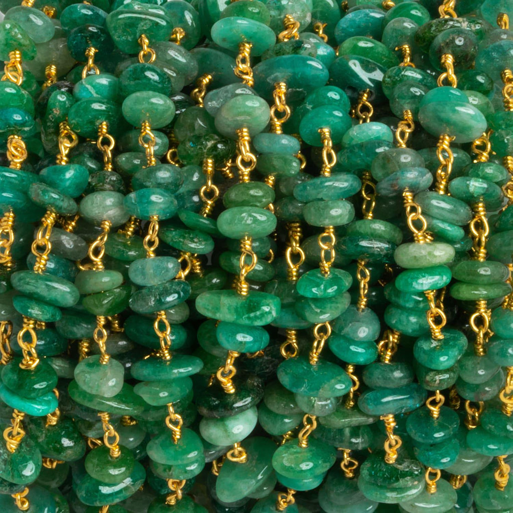 Aventurine Double Nugget Gold Chain 60 pieces - The Bead Traders