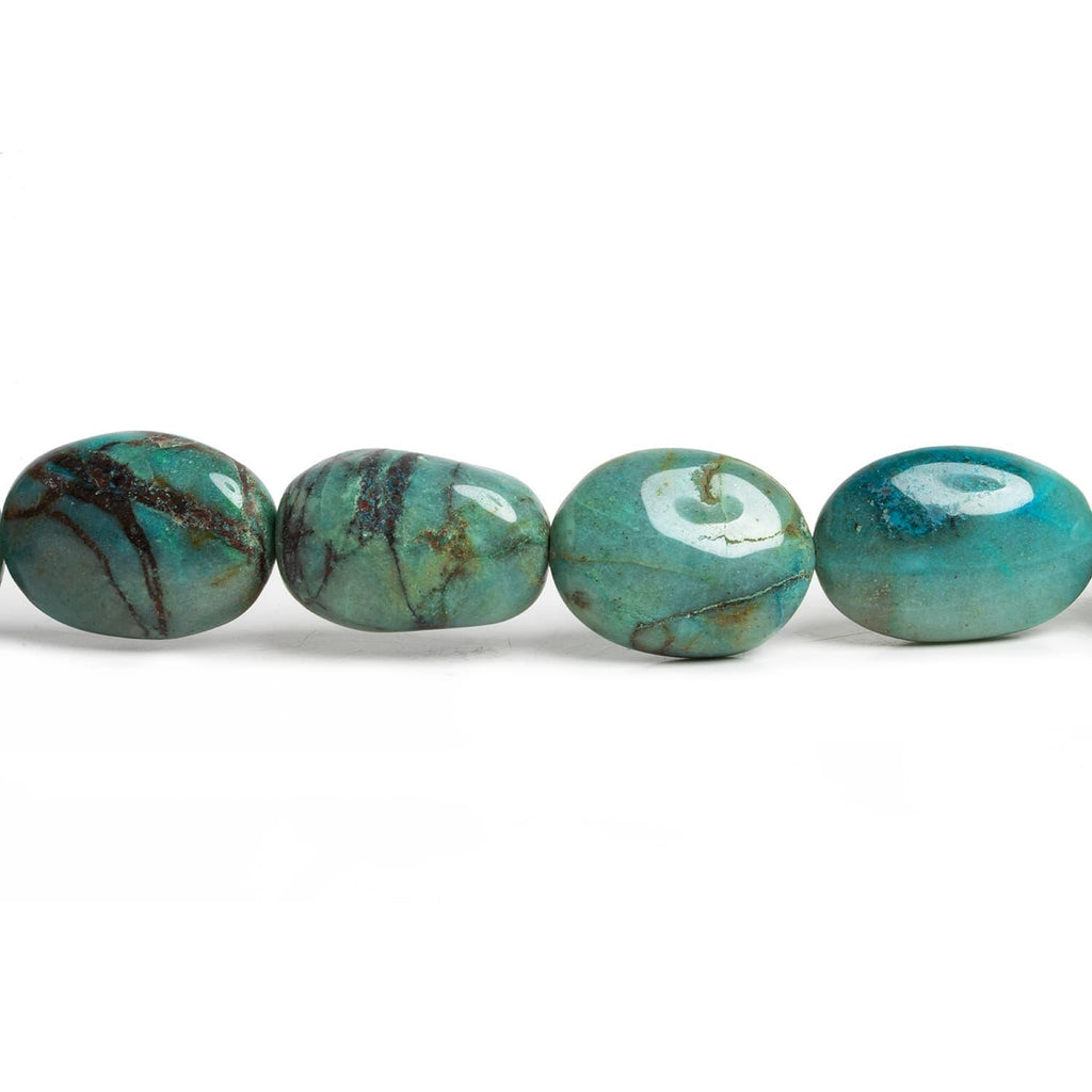 Azurite Plain Ovals 8.5 inch 9 beads - The Bead Traders