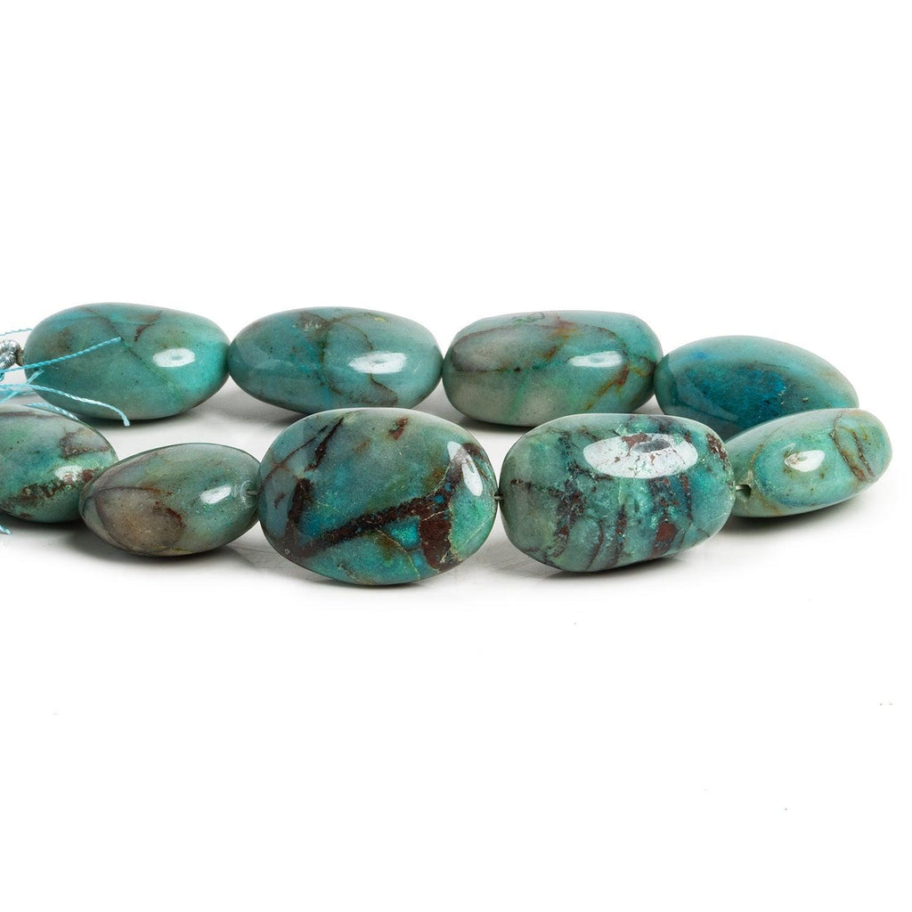Azurite Plain Ovals 8.5 inch 9 beads - The Bead Traders