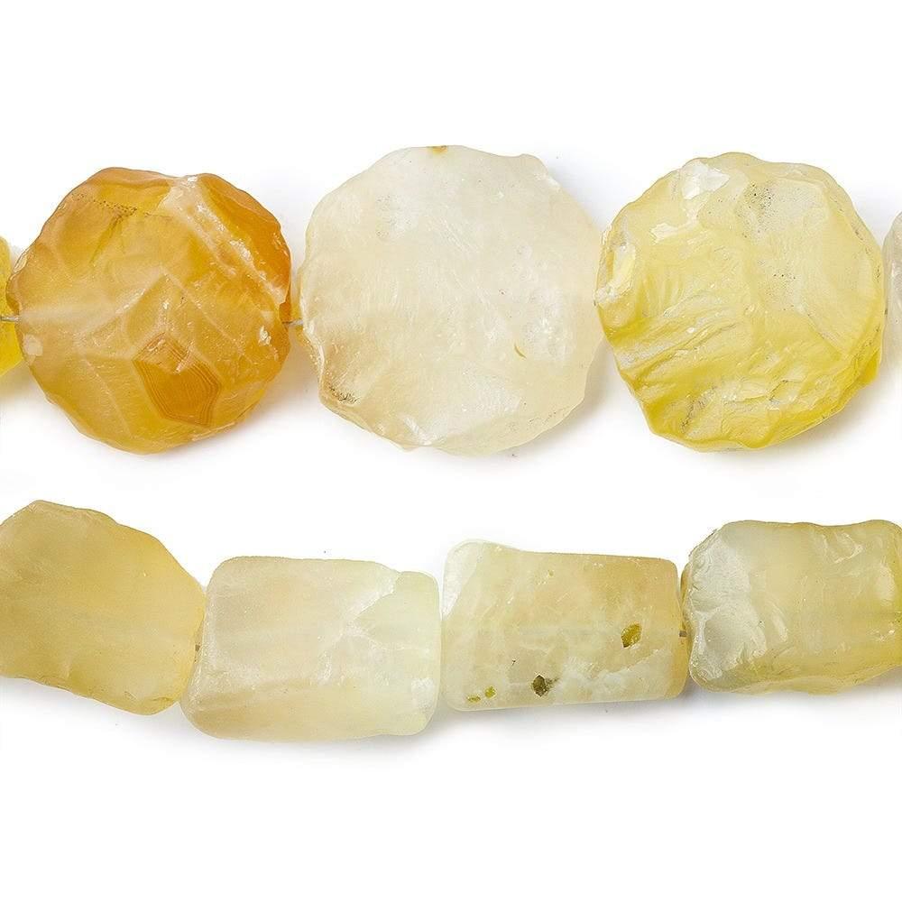 Banana Yellow Agate Beads Tumbled Hammer Faceted Mix - Lot of 2 - The Bead Traders