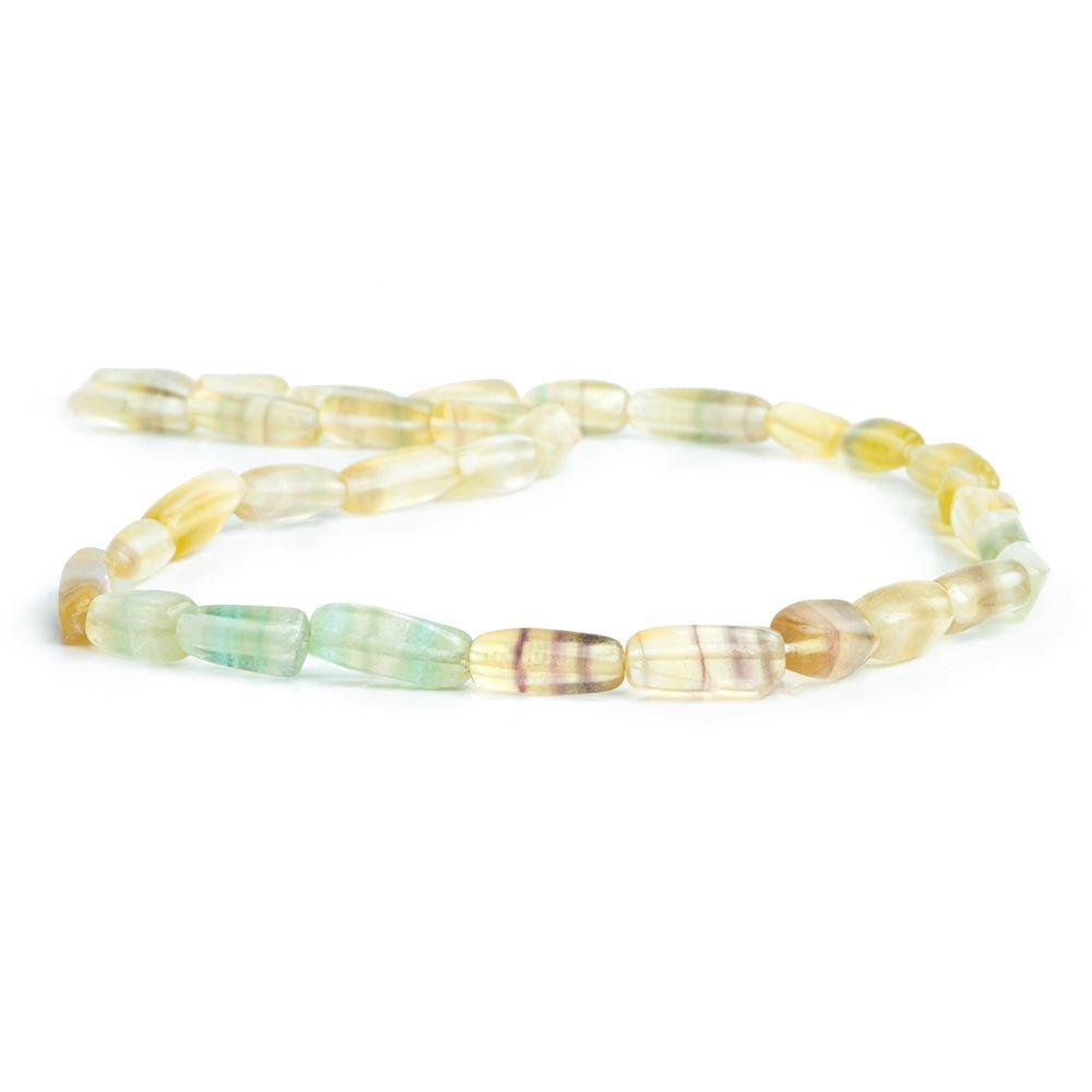 Banded Fluorite Plain Twist Tube Beads 14 inch 33 pieces - The Bead Traders