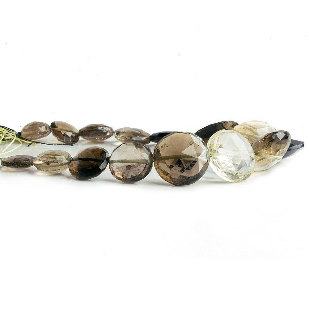 Bi-Color Quartz Faceted Coin Beads 8 inch 15 pieces - The Bead Traders