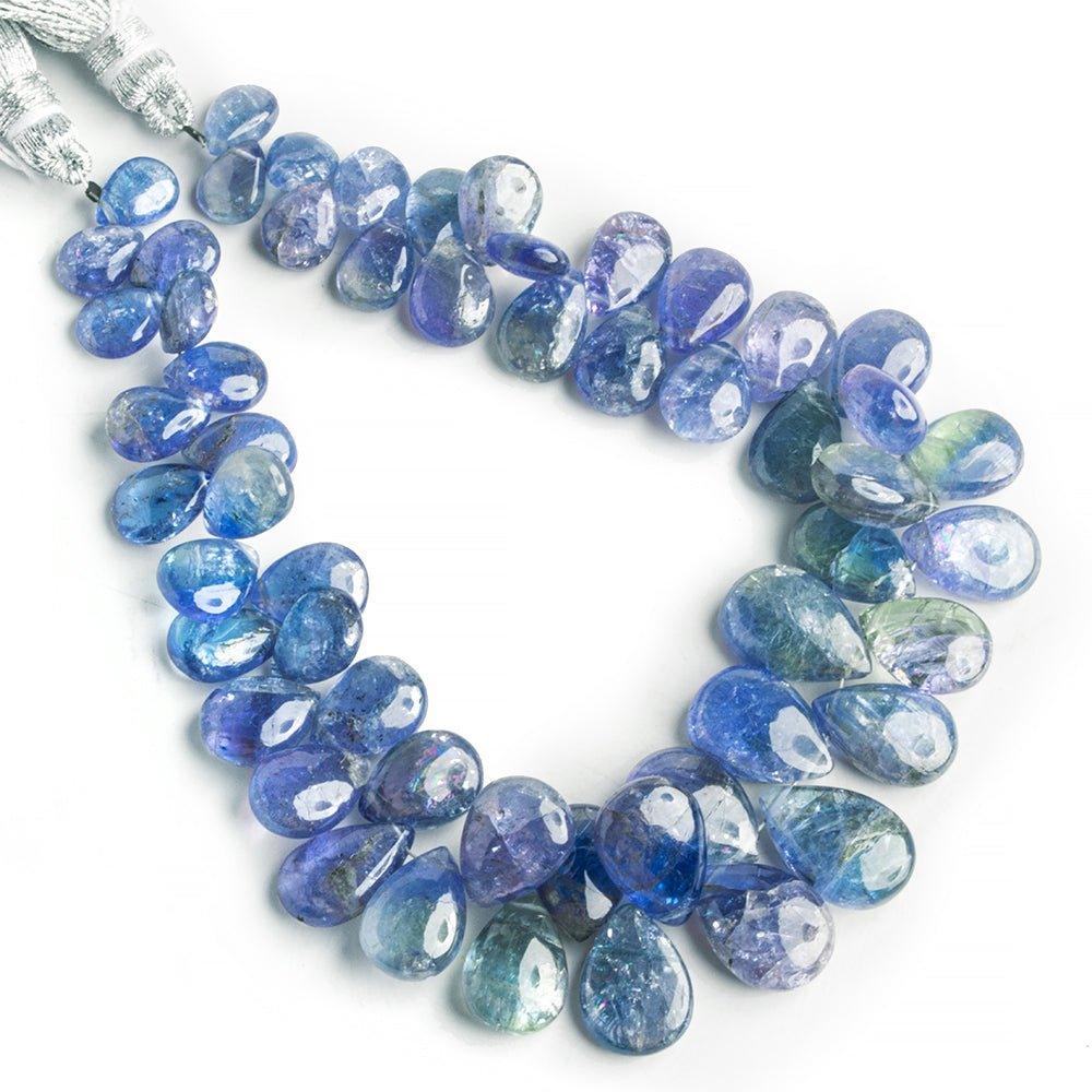 Bi-Color Tanzanite Plain Pear Beads 8 inch 55 pieces - The Bead Traders