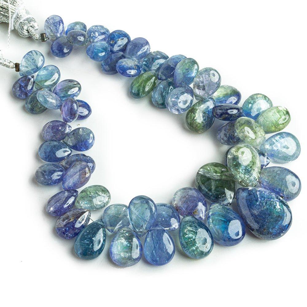 Bi-Color Tanzanite Plain Pear Beads 8 inch 55 pieces - The Bead Traders