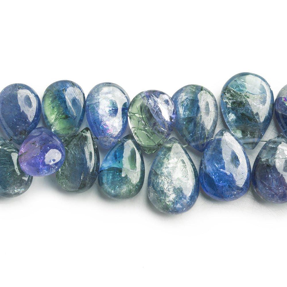 Bi-Color Tanzanite Plain Pear Beads 8 inch 55 pieces - The Bead Traders