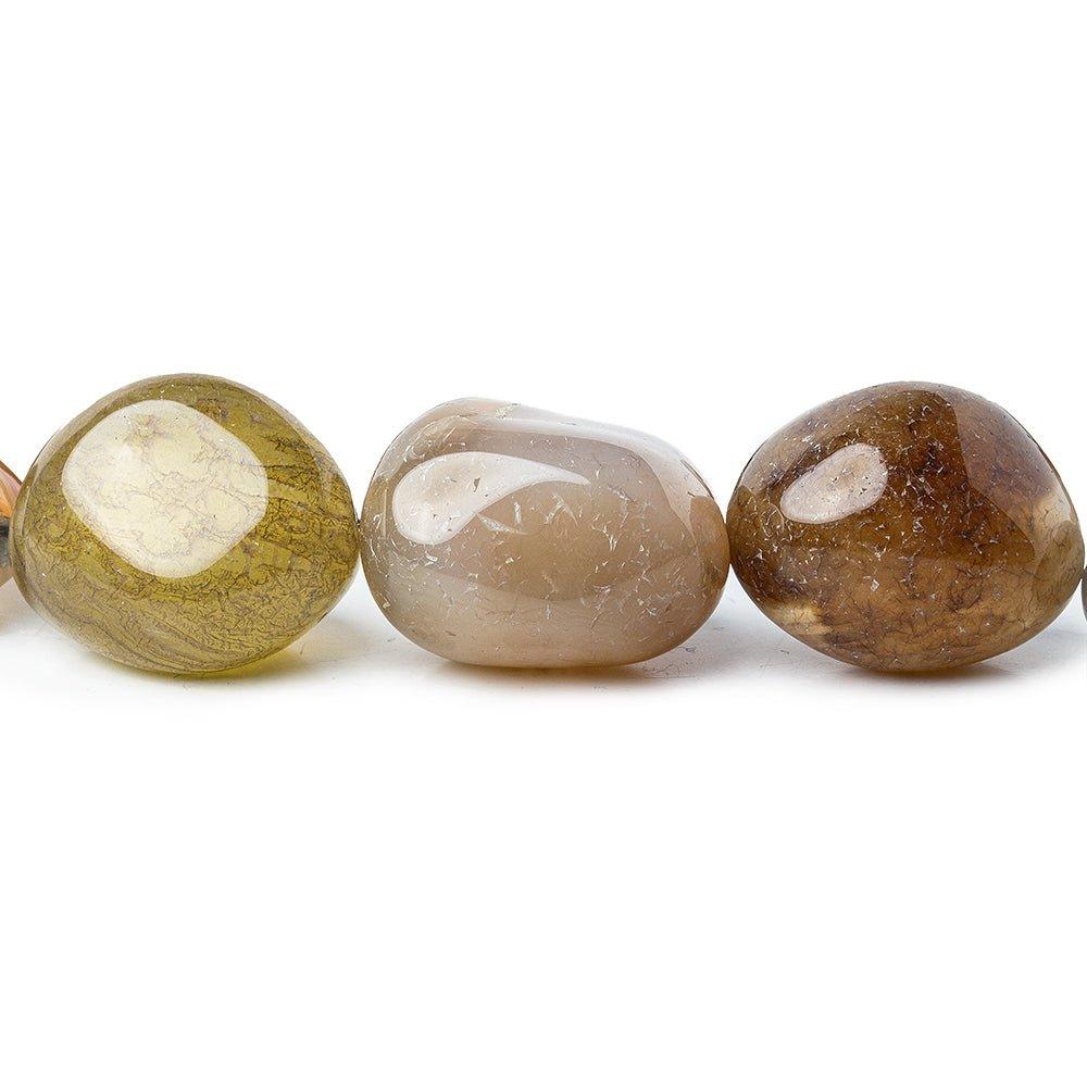BiColor Amber Agate 2.5mm Large Hole Plain Nugget Beads 15 inch 16 pieces - The Bead Traders