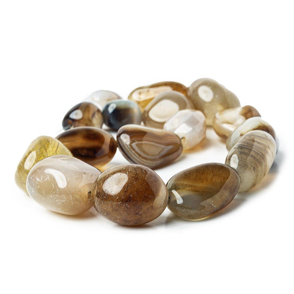 BiColor Amber Agate 2.5mm Large Hole Plain Nugget Beads 15 inch 16 pieces - The Bead Traders