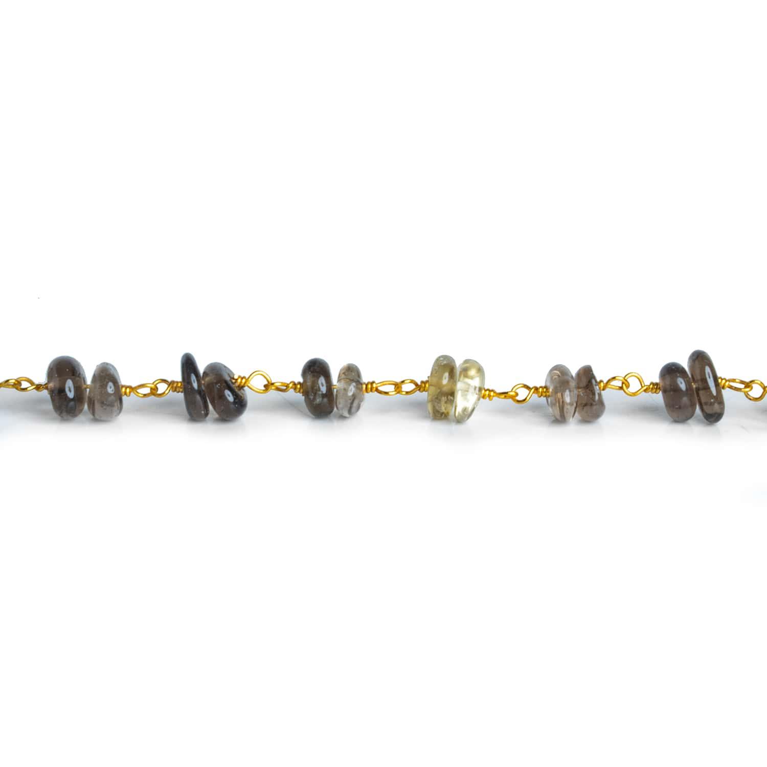 Bicolor Quartz Double Nugget Gold Chain 60 pieces - The Bead Traders