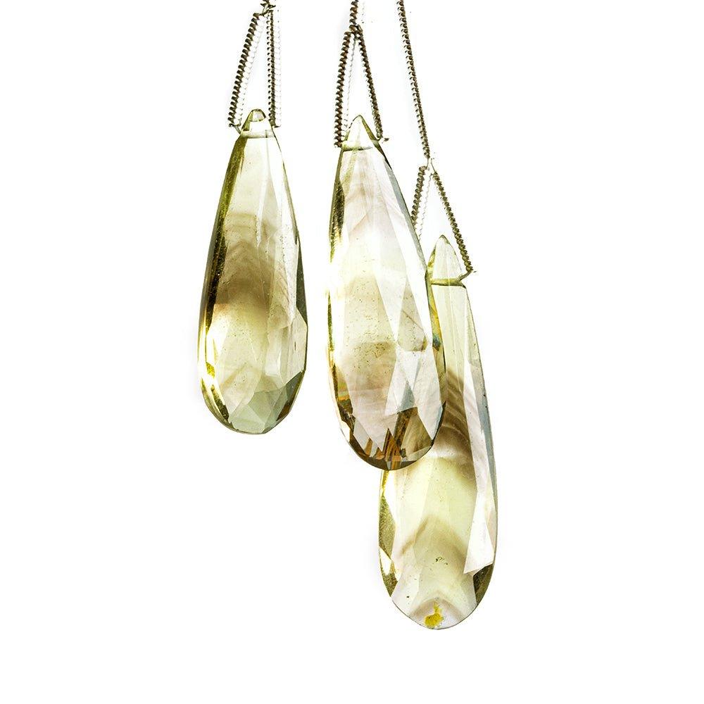 Bicolor Quartz Faceted Teardrop Focal Beads Set of 3 - The Bead Traders
