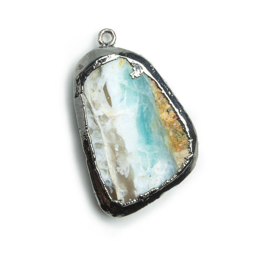 Black Gold Blue Peruvian Opal Pendant - The Bead Traders
