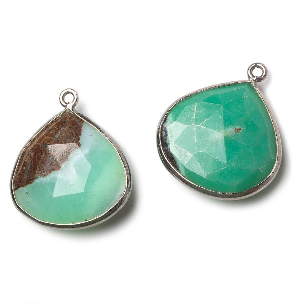 Black Gold Chrysoprase & Matrix faceted heart Pendant 1 piece - The Bead Traders