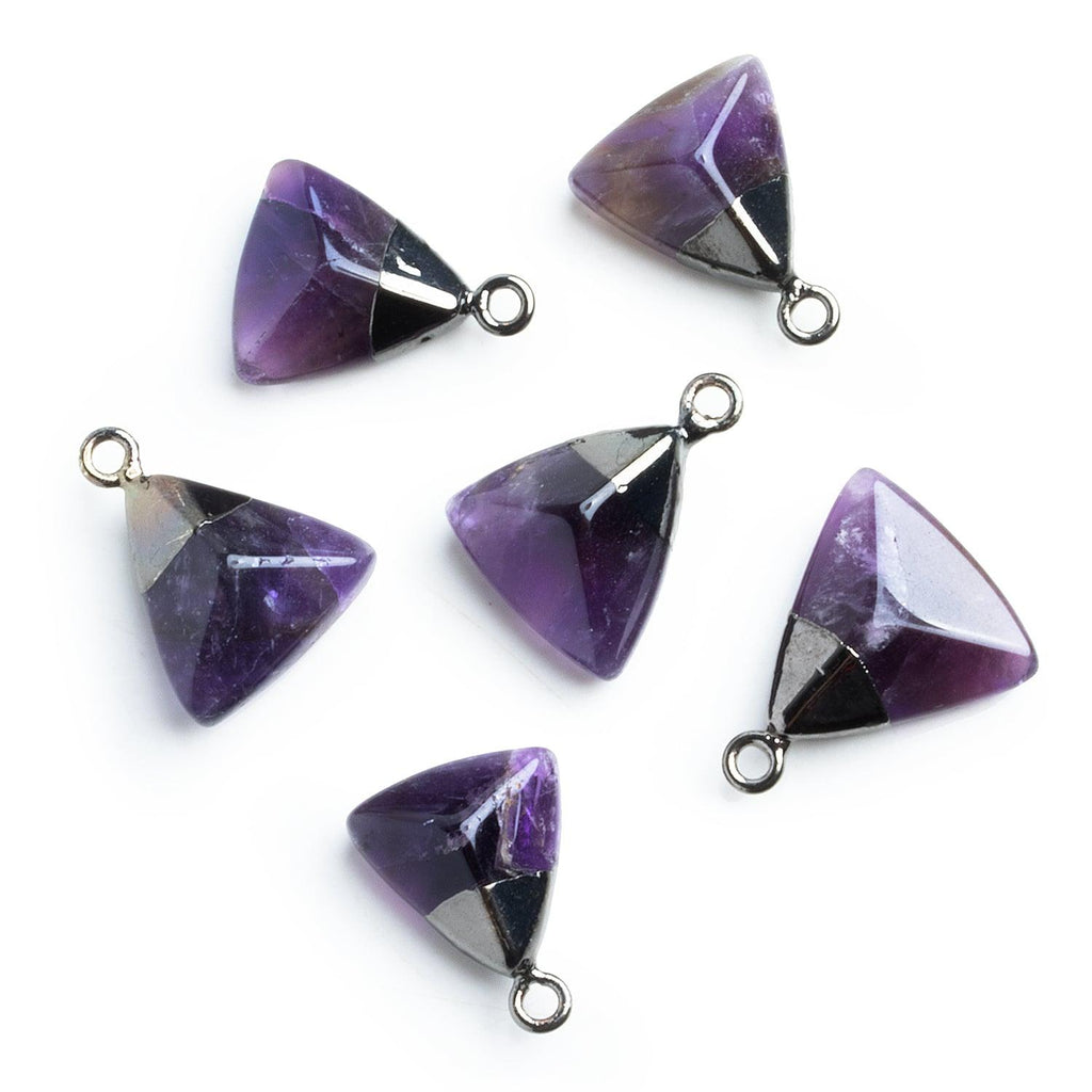 Black Gold Leafed Amethyst Triangle Pendant 1 Piece - The Bead Traders