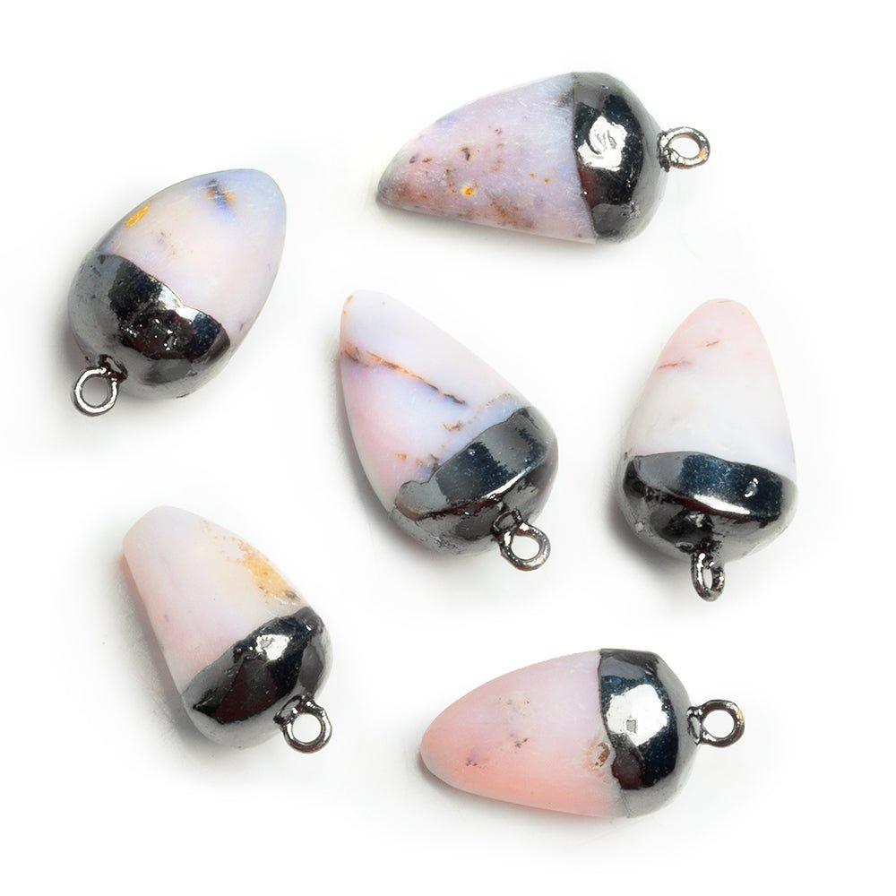 Black Gold Leafed Pink Peruvian Opal Dragon's Tooth Pendant 1 Piece - The Bead Traders