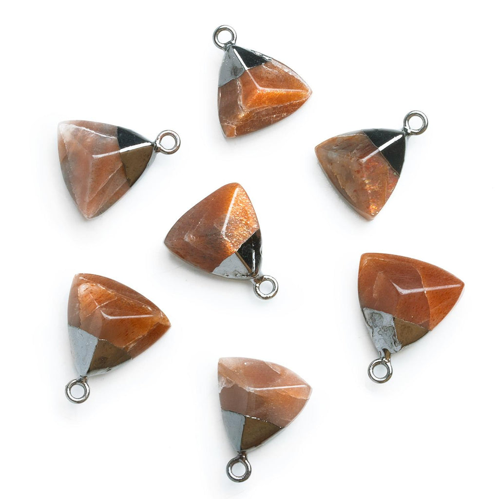 Black Gold Leafed Sunstone Triangle Pendant 1 Piece - The Bead Traders