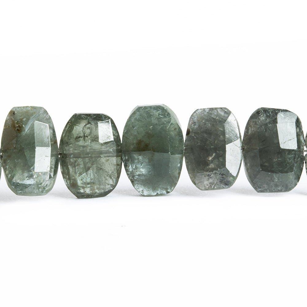 Black Moss Aquamarine Faceted Cushion 8 inch 23 pieces - The Bead Traders