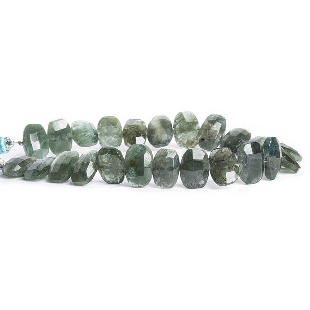 Black Moss Aquamarine Faceted Cushion 8 inch 23 pieces - The Bead Traders