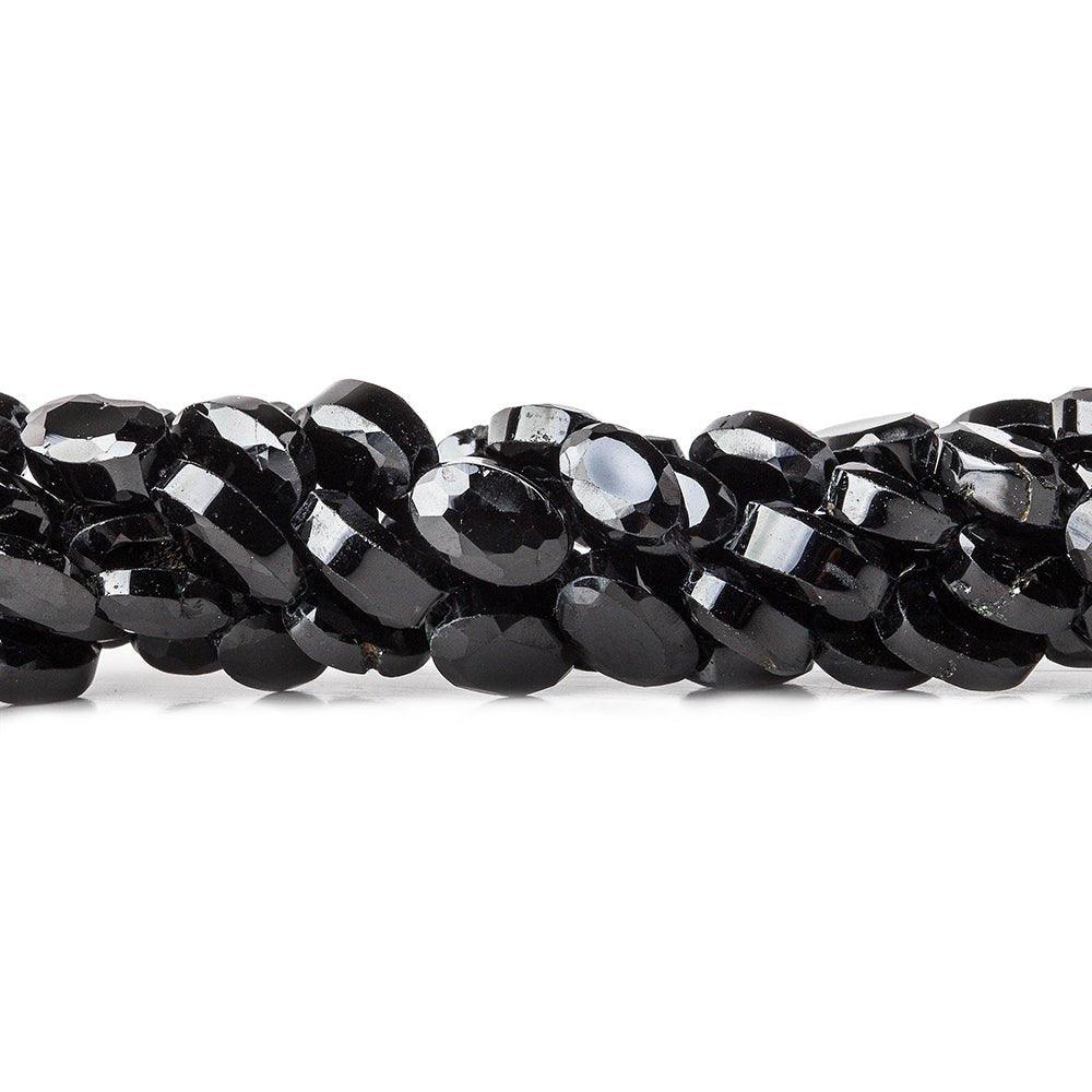 Black Spinel Faceted Oval Beads, 14.5 inch - The Bead Traders