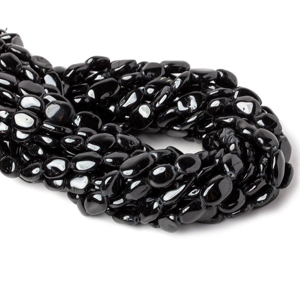 Black Spinel plain nuggets 13 inch 28 beads 9x8x4-14x9x5mm - The Bead Traders