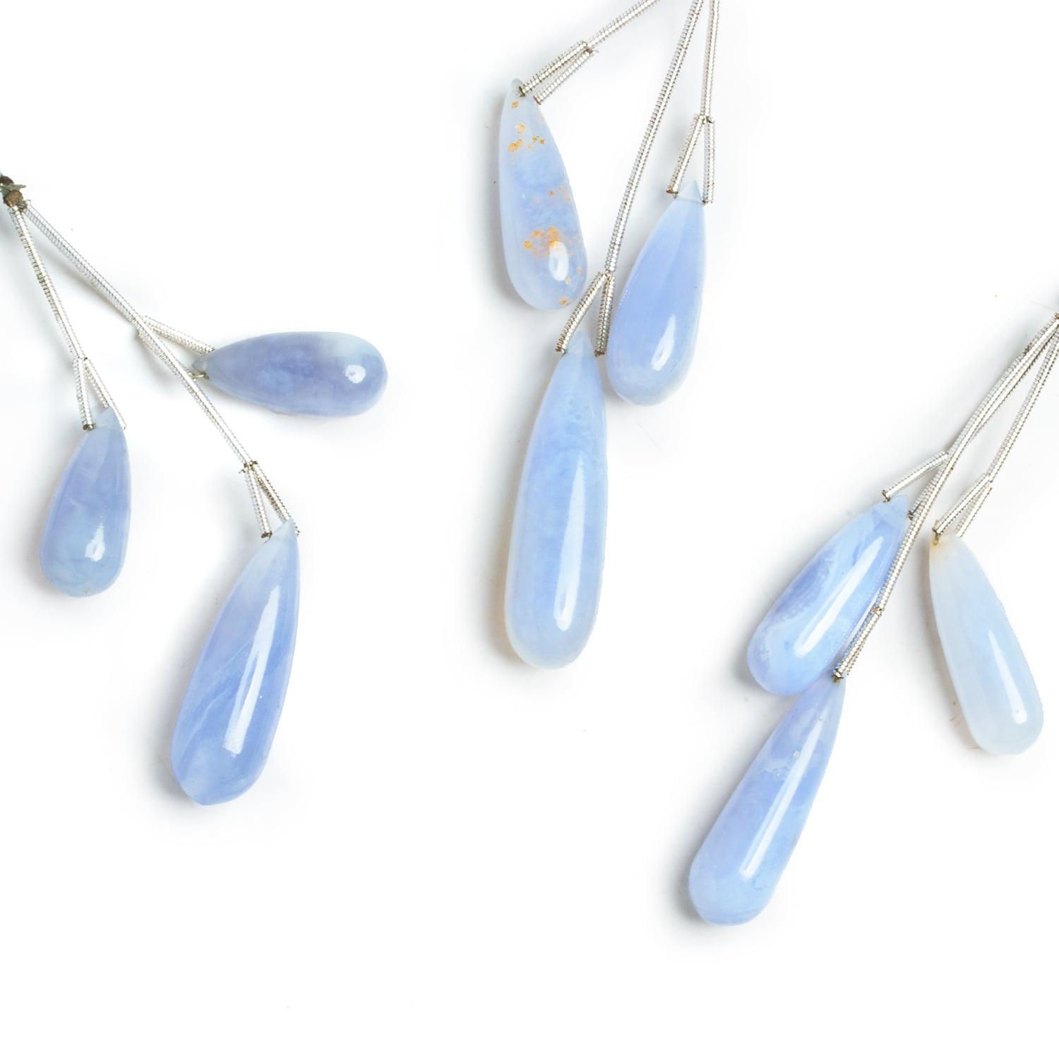 Blue Agate Teardrop Focal Bead 3 Pieces - The Bead Traders