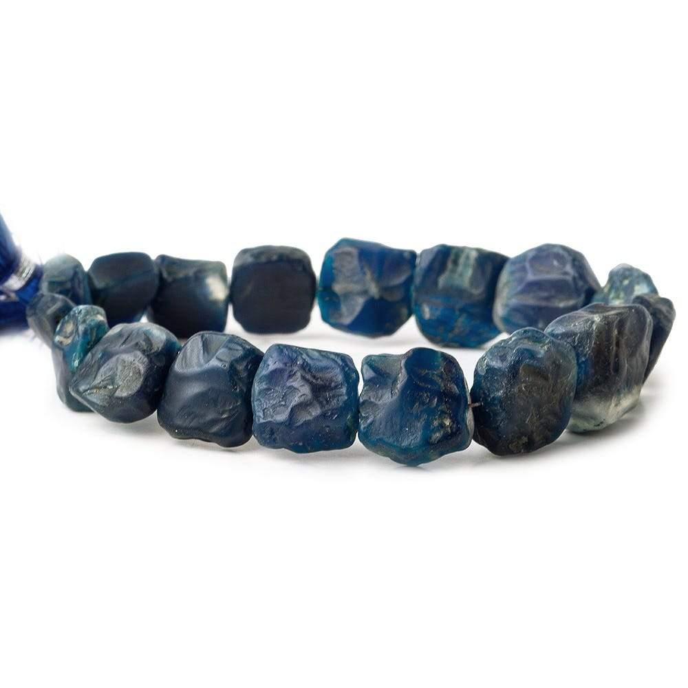 Blue Agate Tumbled Hammer Faceted Square Beads - The Bead Traders