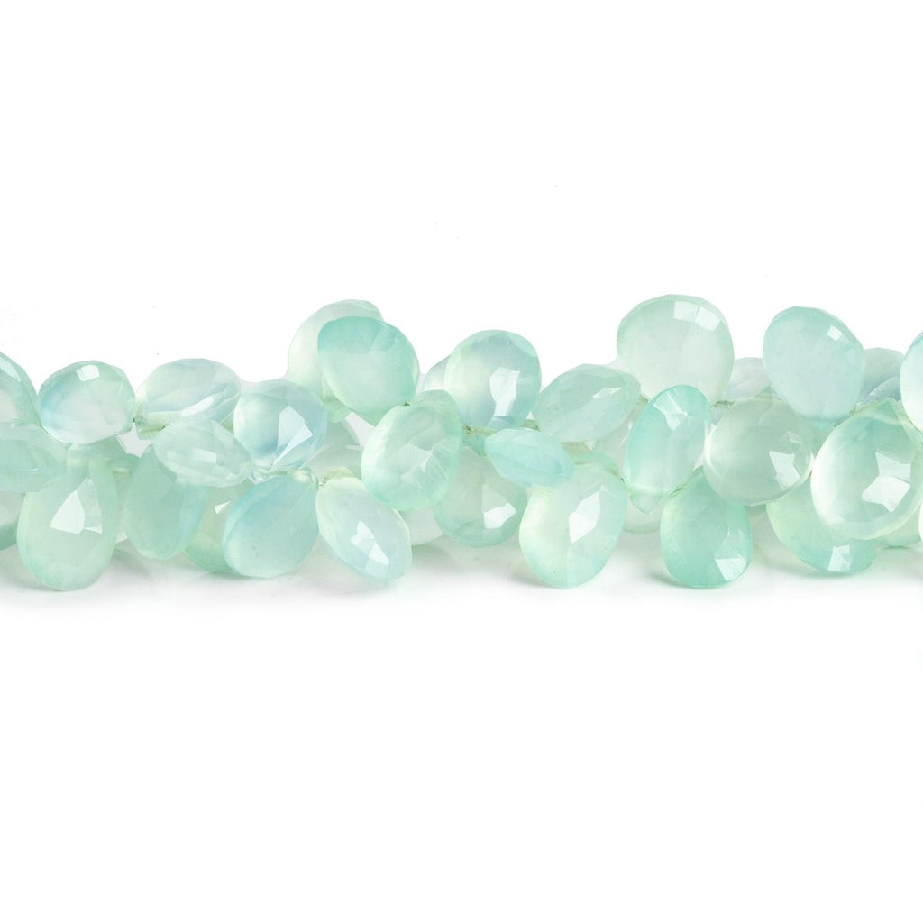 Blue Chalcedony Faceted Pears 7.5 inch 60 beads - The Bead Traders