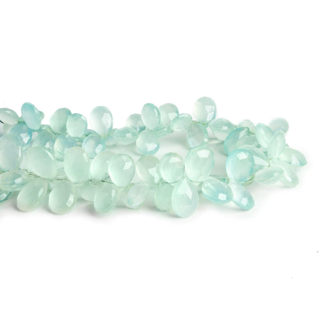 Blue Chalcedony Faceted Pears 7.5 inch 60 beads - The Bead Traders